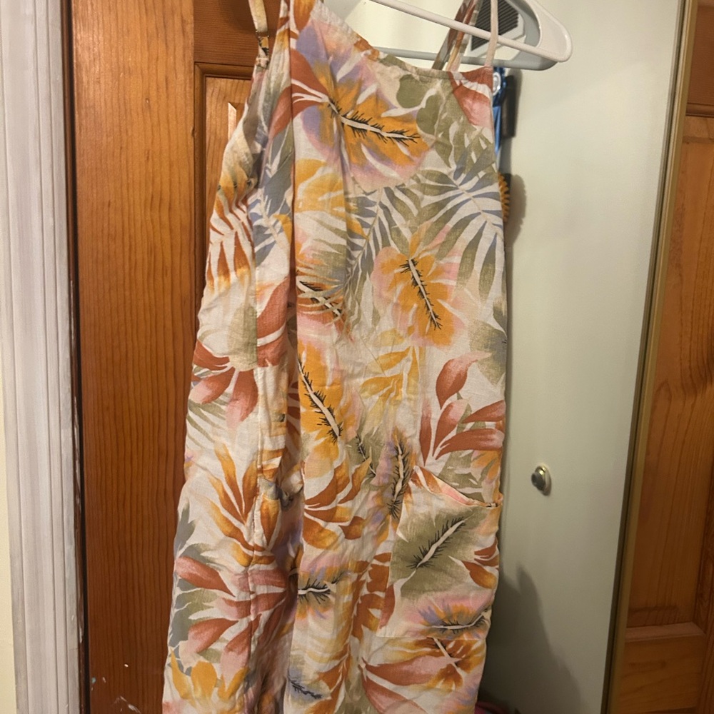 Billabong Floral Print Dress with Orange and Green